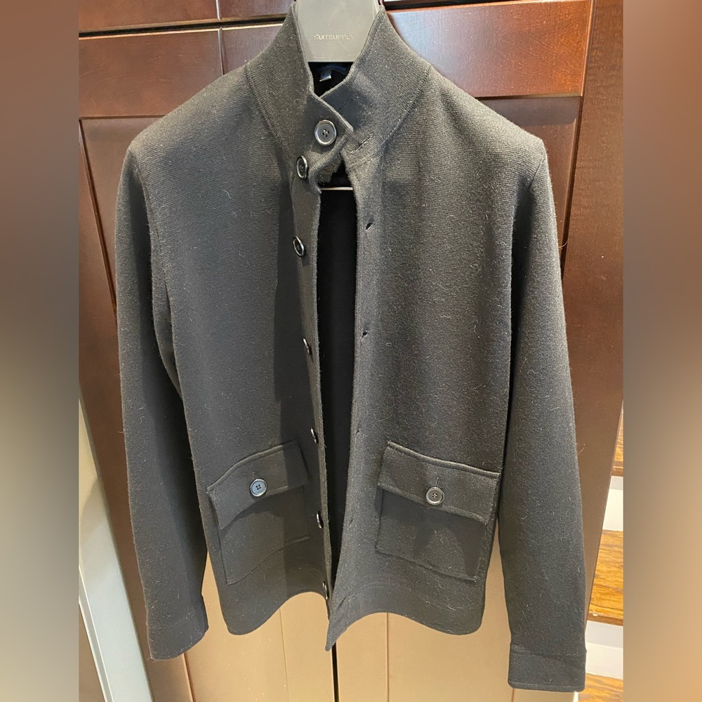 Patrick Assaraf Merino Wool Black Cardigan L (very slim fitting, fits S/M)